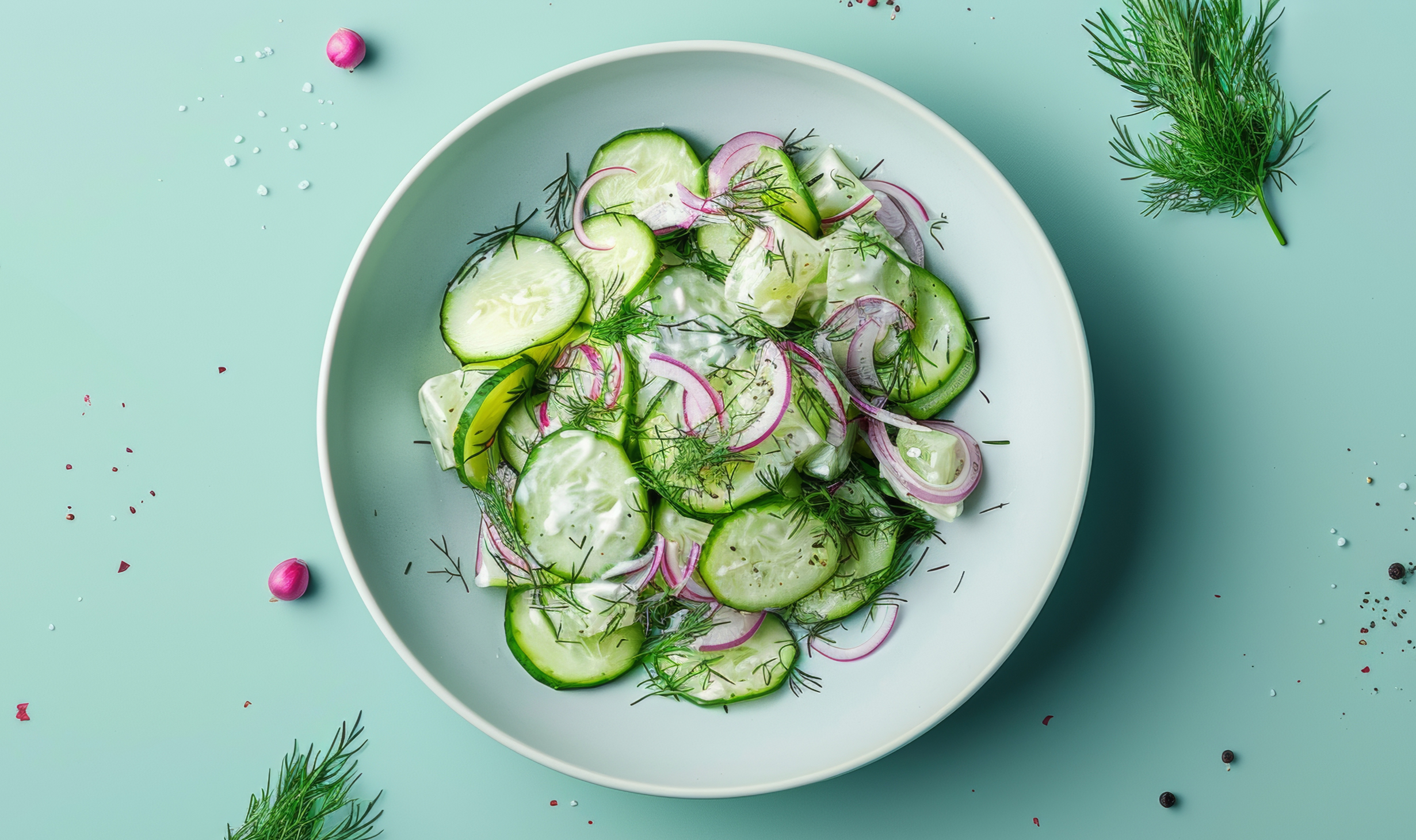 Creamy cucumber collagen salad