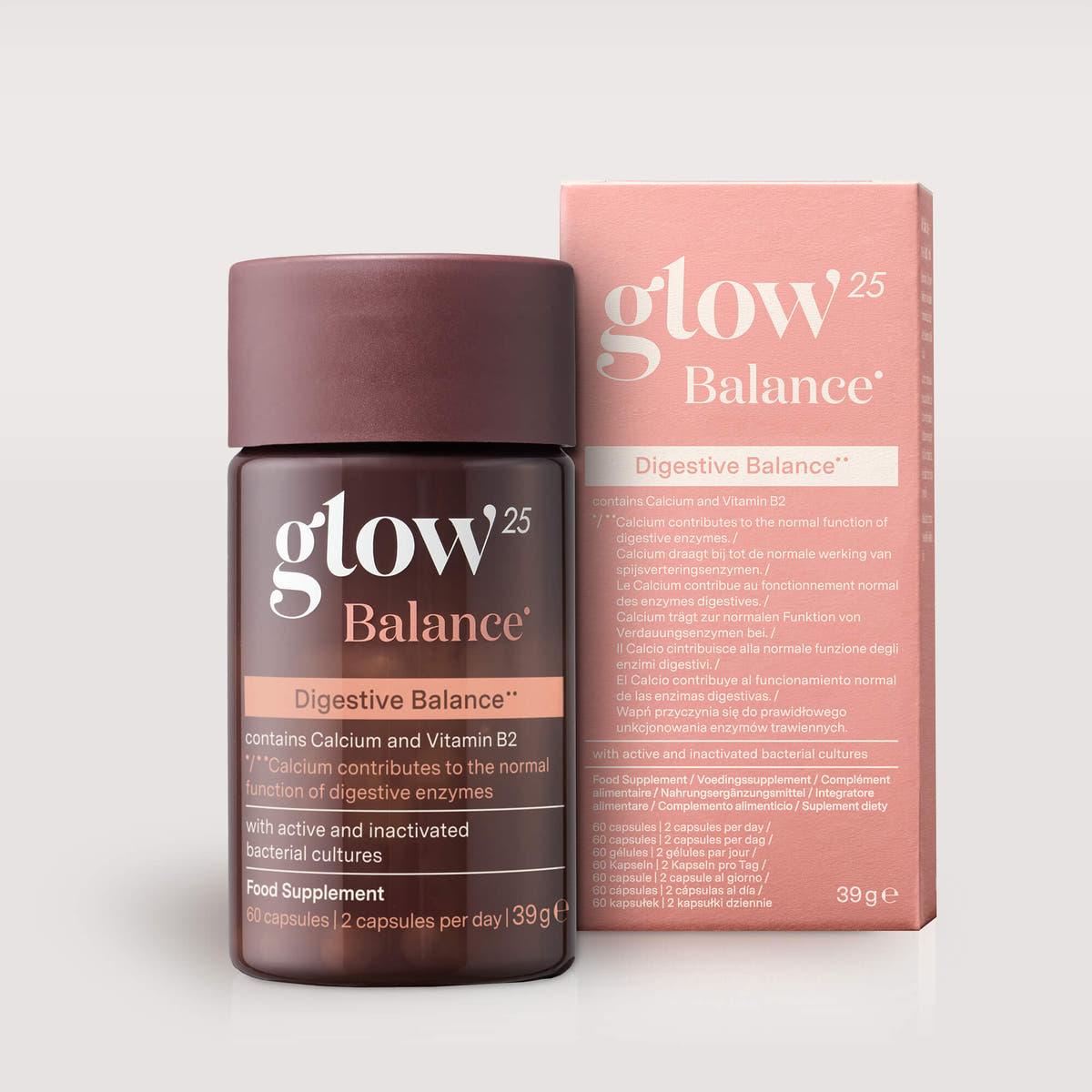 Glow25 Balance capsules voor een gezonde darmflora, testsieger van onze probiotica-test